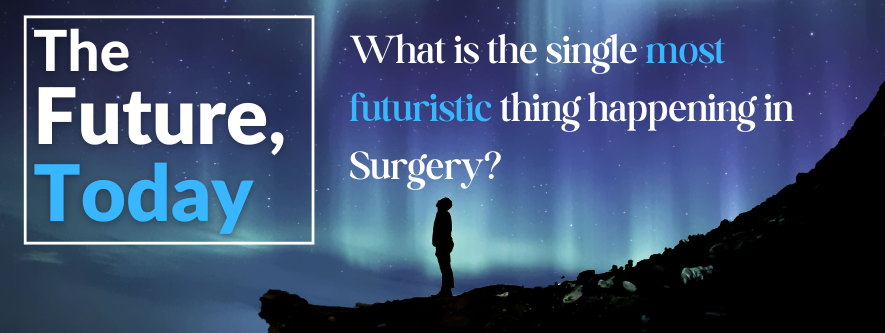 Person looking up into the sky with the words The Future, Today