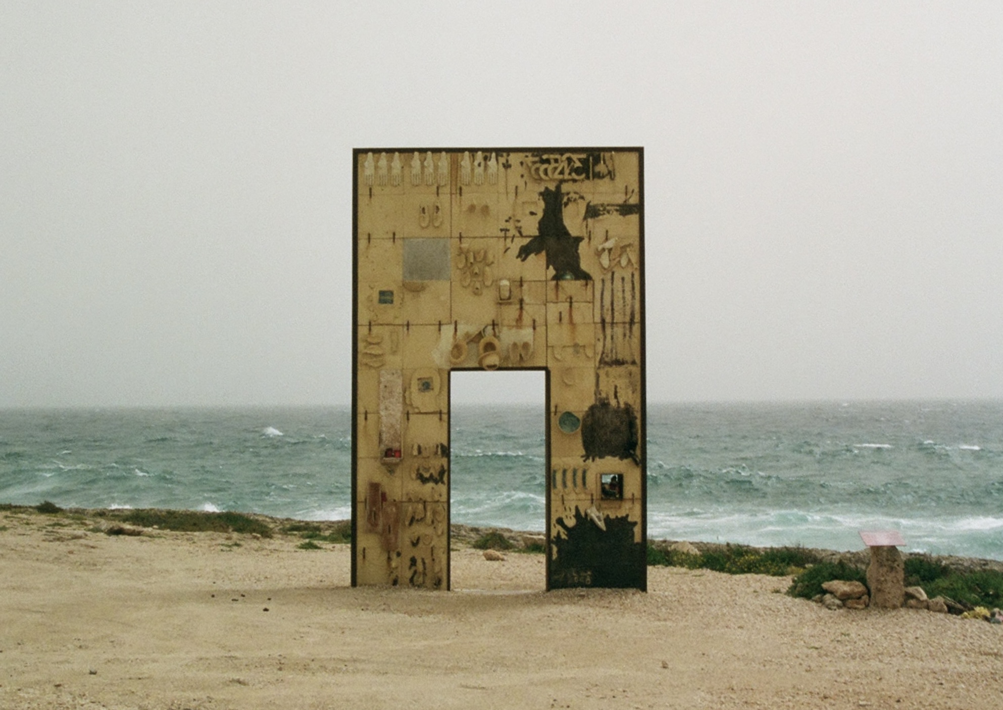'Porta d'Europa' ('Gateway to Europe') sculpture by Mimmo Paladino in Lampedusa