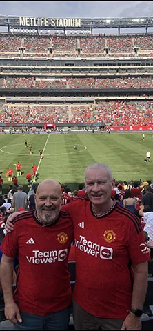 John and Declan’s first time out after kidney transplant. They celebrated at a soccer game.