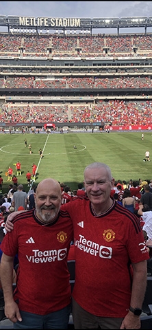 John and Declan’s first time out after kidney transplant. They celebrated at a soccer game.