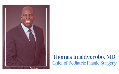 Headshot of Dr. Thomas Imahiyerobo, chief of pediatric plastic surgery