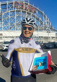 Even as Jerry struggled, he finished the race early and with a smile.