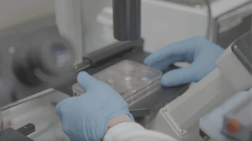 Image of researcher working on lab samples