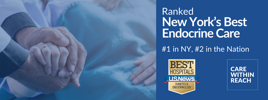 Banner: Ranked 1 in NY, #2 in the Nation and featuring the US News World Report logo and an image of a doctor holding a patient's hand