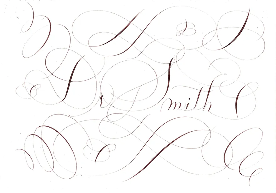 An example of Bernard Maisner’s intricate calligraphy, in a letter addressed to Dr. Craig Smith