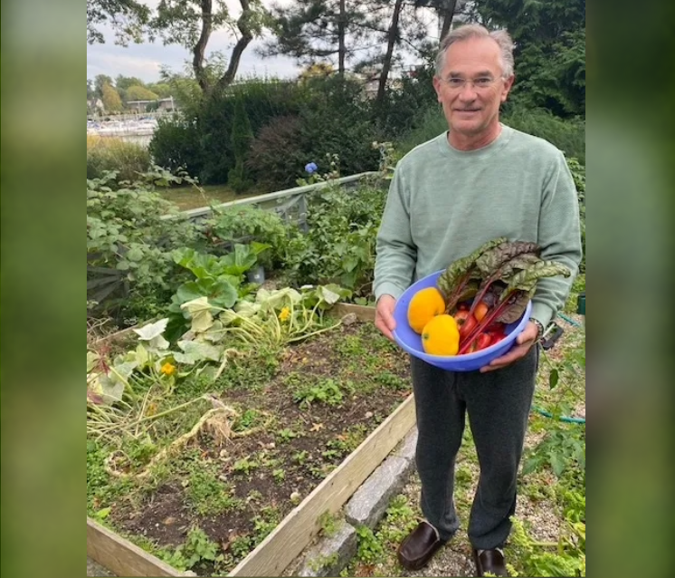 Dr. John Chabot in his garden