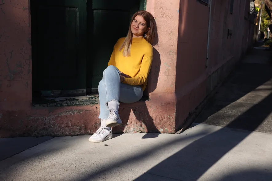 Rachel posing
