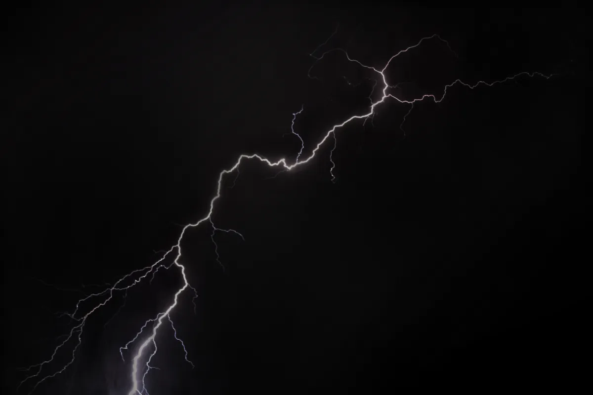 lightning across the sky