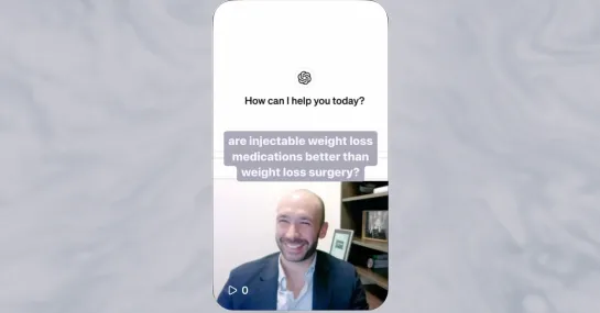 A screenshot of Dr Francisco Guzman episode cover of Dr. AI with a swirling background.