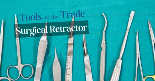 surgical tools on a tray with title overlay