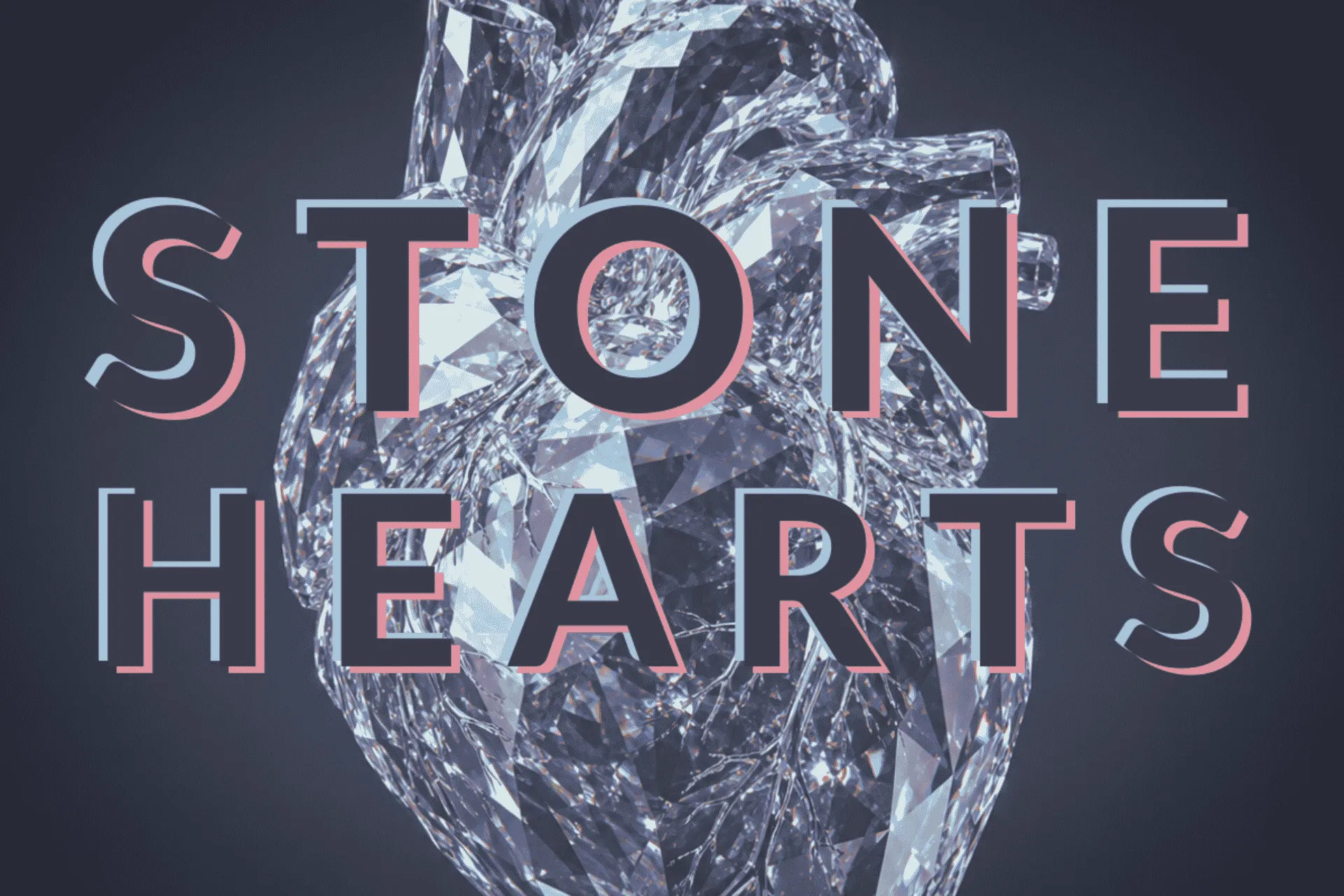 Digital graphic image of a heart with Stone Hearts written over it