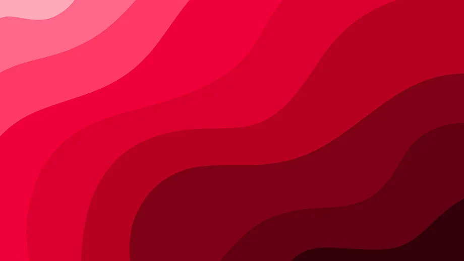 Two dimensional graphic depicting the color red in a series of light to dark waves.