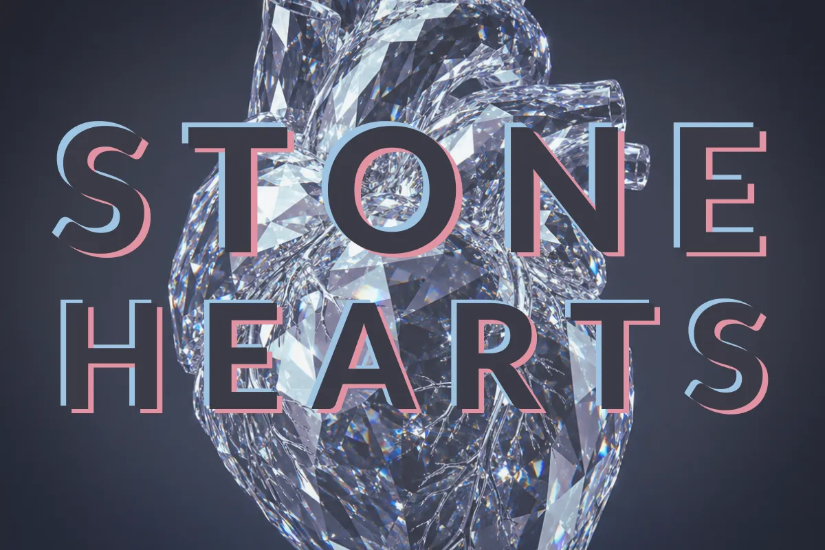 glass heart with title up front