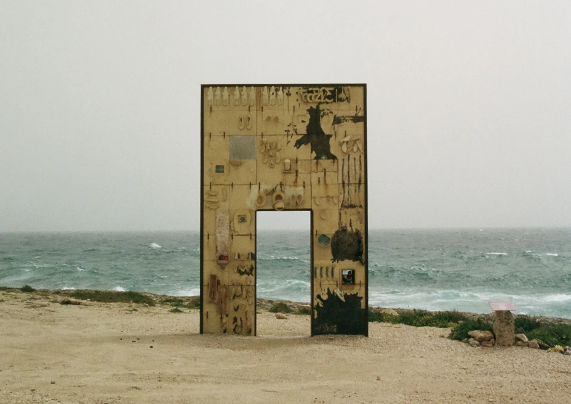 'Porta d'Europa' ('Gateway to Europe') sculpture by Mimmo Paladino in Lampedusa