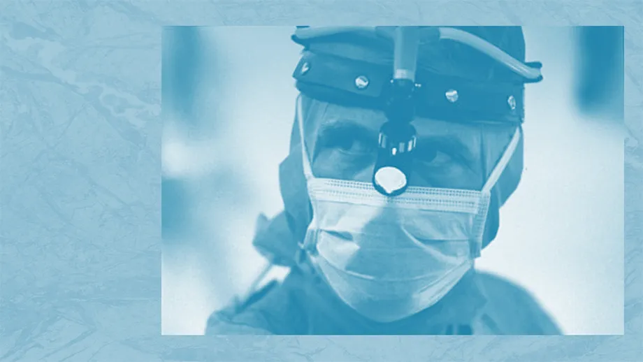 Craig Smith, MD, in the operating room before a procedure. (Photo by Steve Kagan)