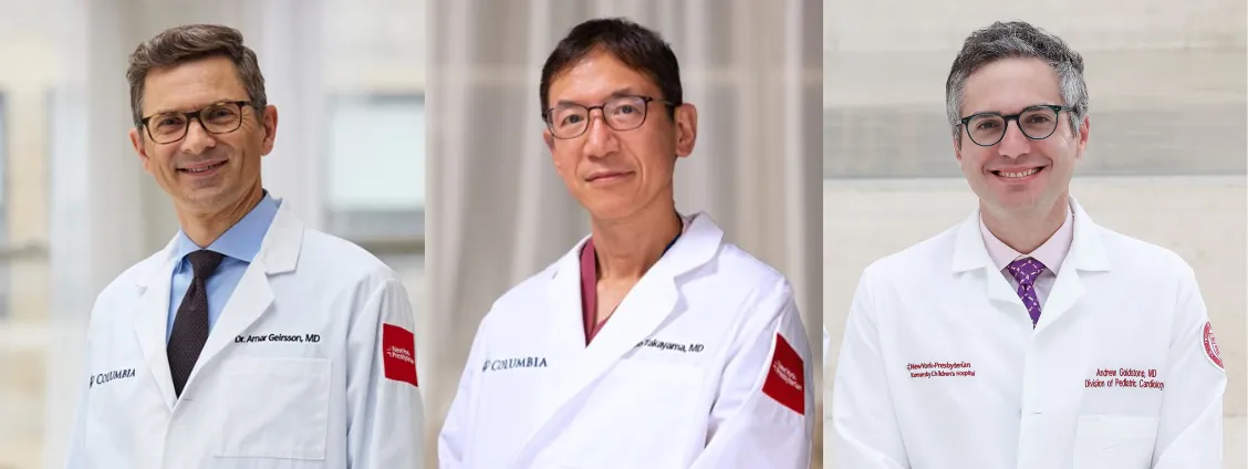 Photos of Arnar Geirsson, MD; Hiroo Takayama, MD; Andrew Goldstone, MD