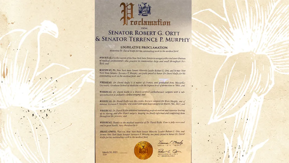 Banner: The Story Behind a Surprise Legislative Proclamation Honoring Dr. David Kalfa